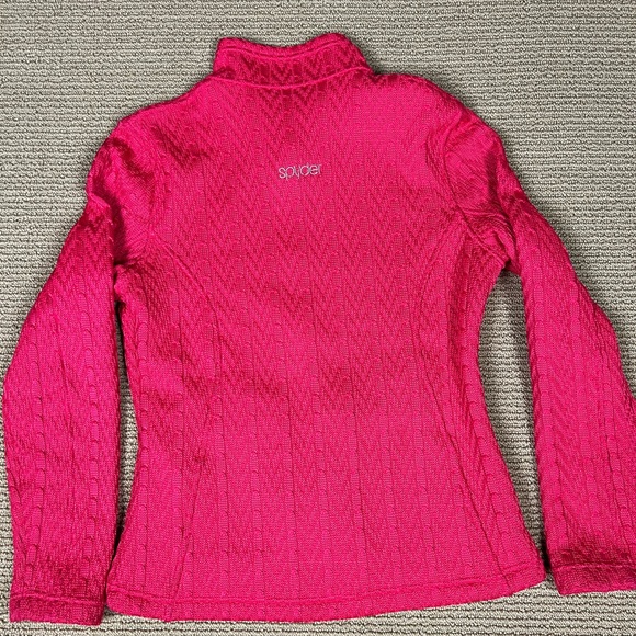 Spyder Endure Full Zip Mid Weight Stryke Pink Knit Fleece Jacket - Picture 5 of 9